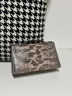 Lizard Leather Pink Silver Hardware Series I Flap Shoulder Bag WLB075 image 3