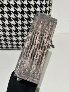 Lizard Leather Pink Silver Hardware Series I Flap Shoulder Bag WLB075 image 6