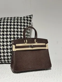 Lizard Leather Ebony 25cm Silver Hardware Top Handle Tote Bag WLB082 image 2
