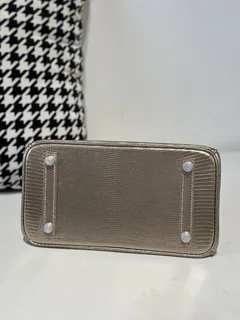 Lizard Leather Champagne 25cm Silver Hardware Top Handle Tote Bag WLB090 image 6