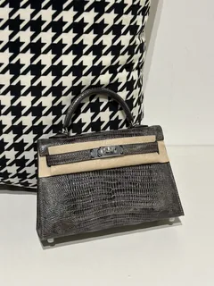 Lizard Leather Gray Silver Hardware Series II Top Handle Bag WLB099 image 2