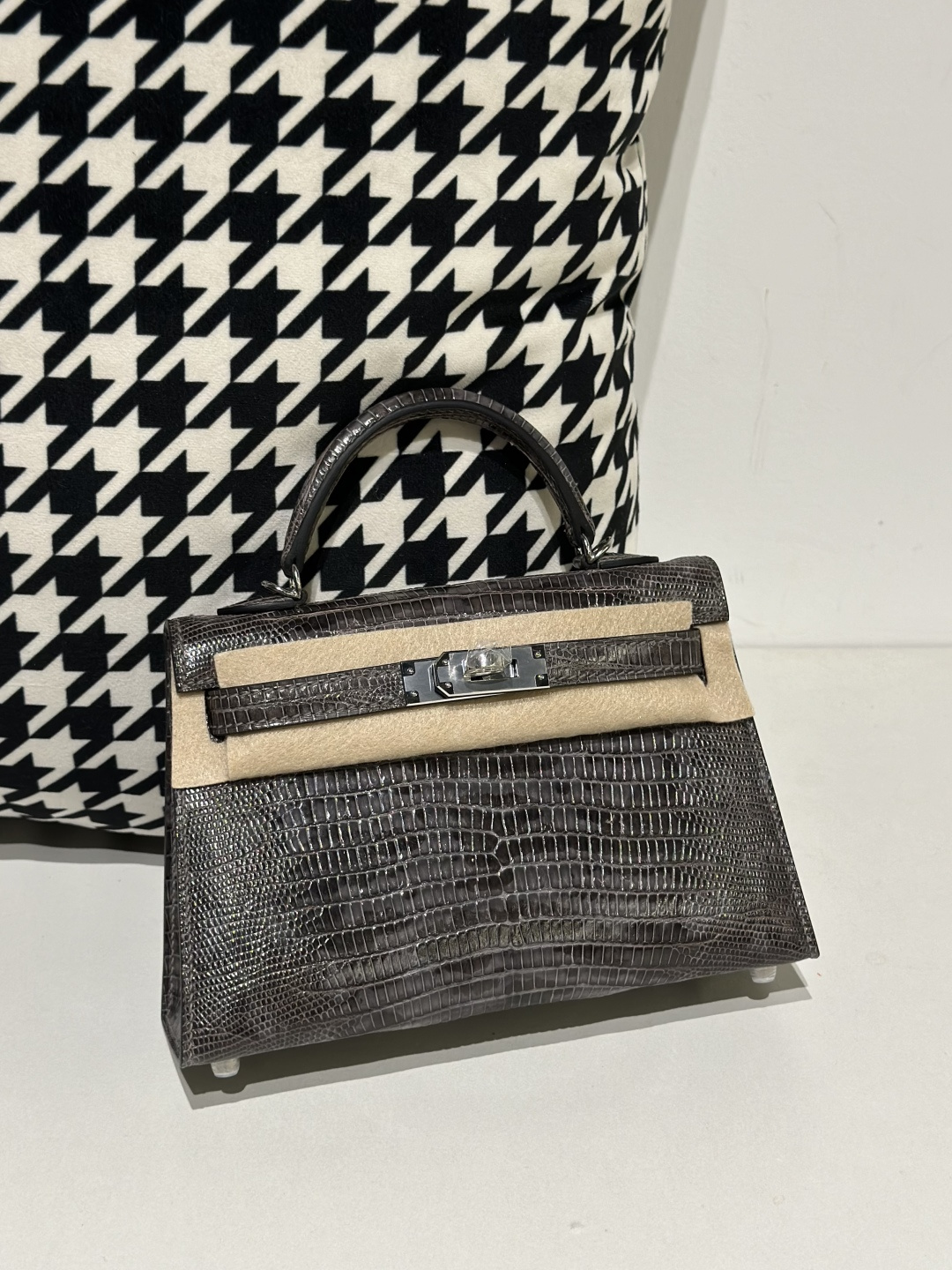 Lizard Leather Gray Silver Hardware Series II Top Handle Bag WLB099 photo 2