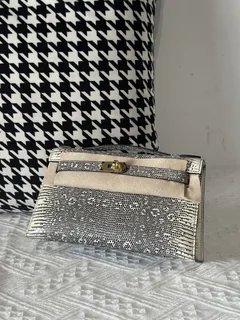 Lizard Leather Natural Pattern Gold Hardware Series I Flap Shoulder Bag WLB101 image 2