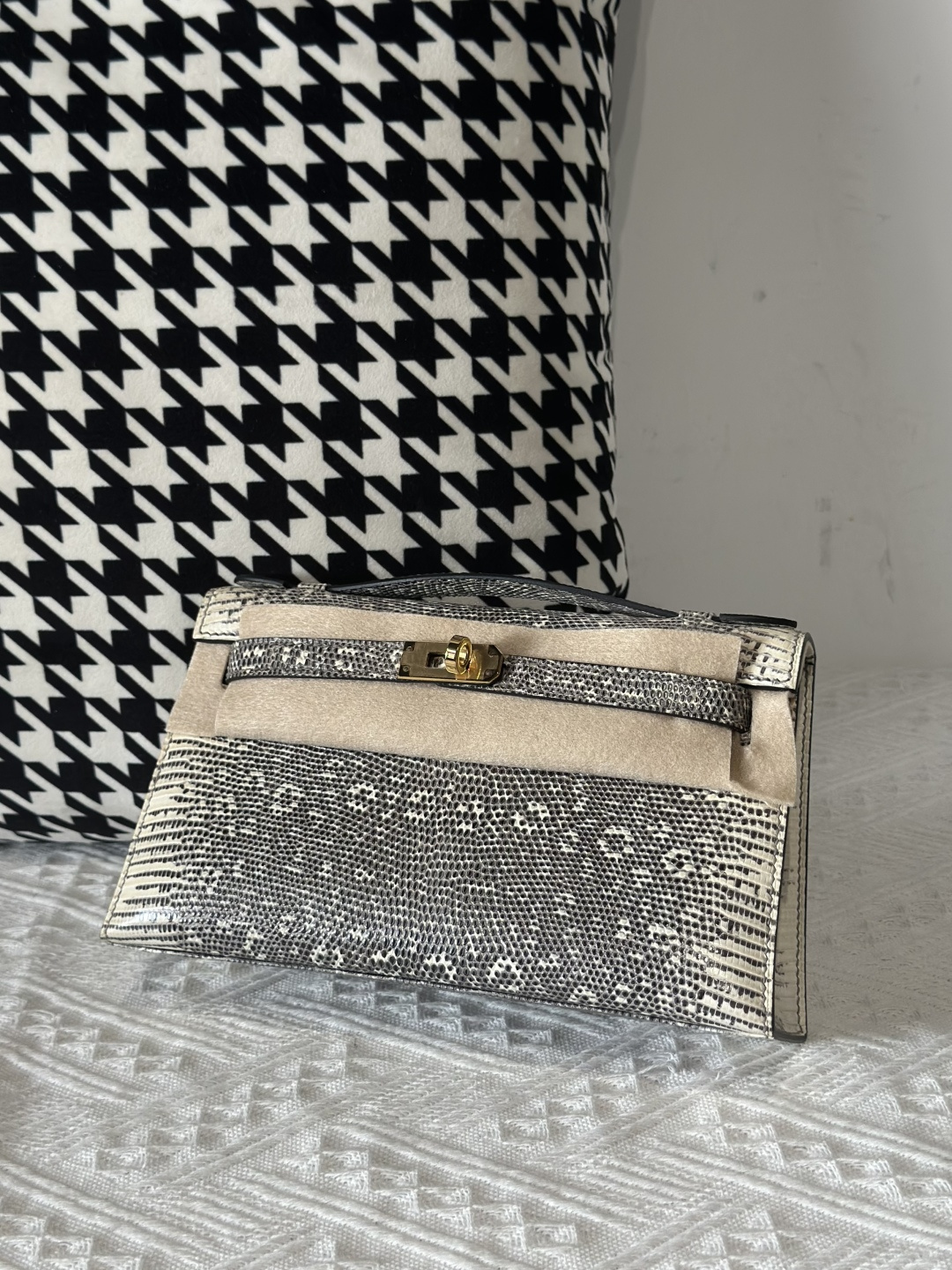 Lizard Leather Natural Pattern Gold Hardware Series I Flap Shoulder Bag WLB101 photo 2