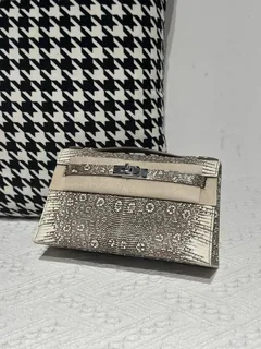 Lizard Leather Natural Pattern Silver Hardware Series I Flap Shoulder Bag WLB102 image 2