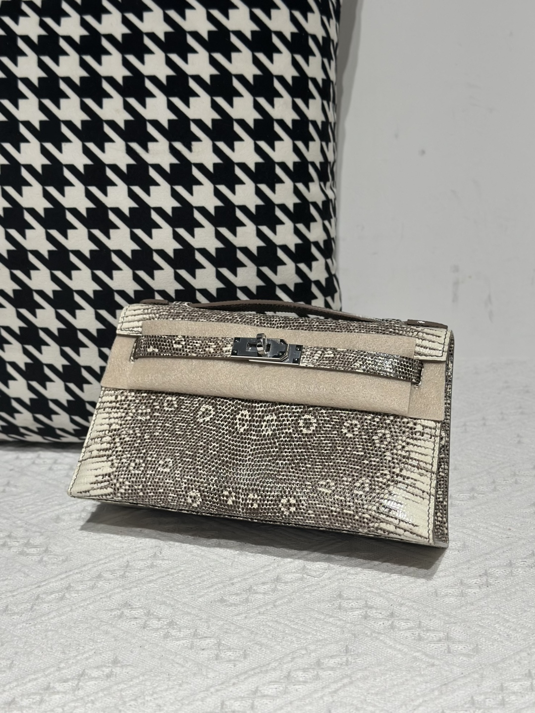 Lizard Leather Natural Pattern Silver Hardware Series I Flap Shoulder Bag WLB102 image 2