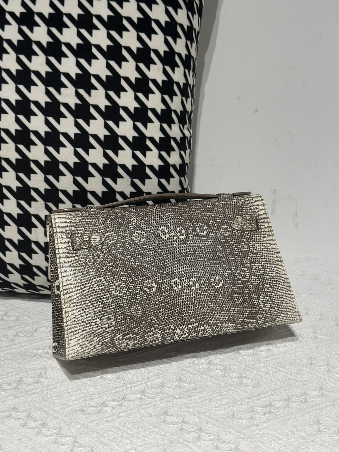Lizard Leather Natural Pattern Silver Hardware Series I Flap Shoulder Bag WLB102 image 3