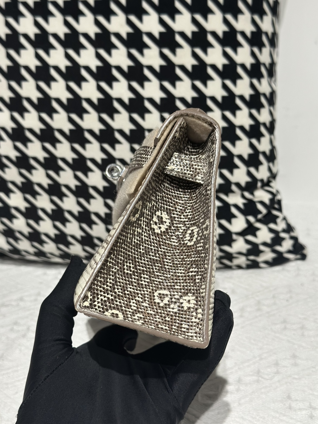 Lizard Leather Natural Pattern Silver Hardware Series I Flap Shoulder Bag WLB102 image 4
