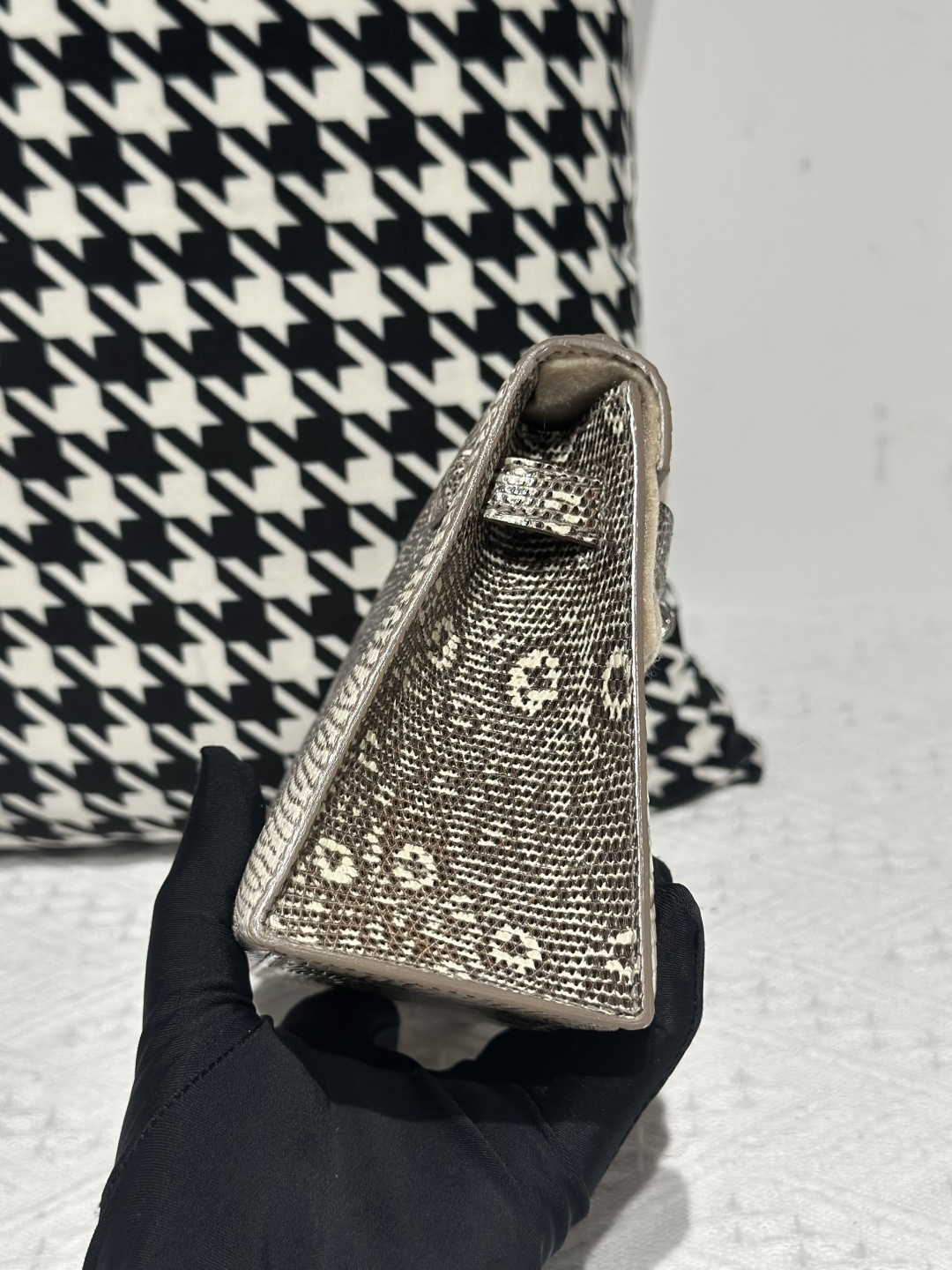 Lizard Leather Natural Pattern Silver Hardware Series I Flap Shoulder Bag WLB102 image 5