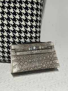 Lizard Leather Natural Pattern Silver Hardware Series I Flap Shoulder Bag WLB103 image 1