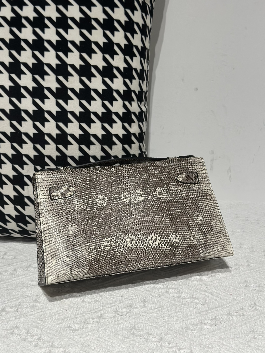 Lizard Leather Natural Pattern Silver Hardware Series I Flap Shoulder Bag WLB103 photo 3