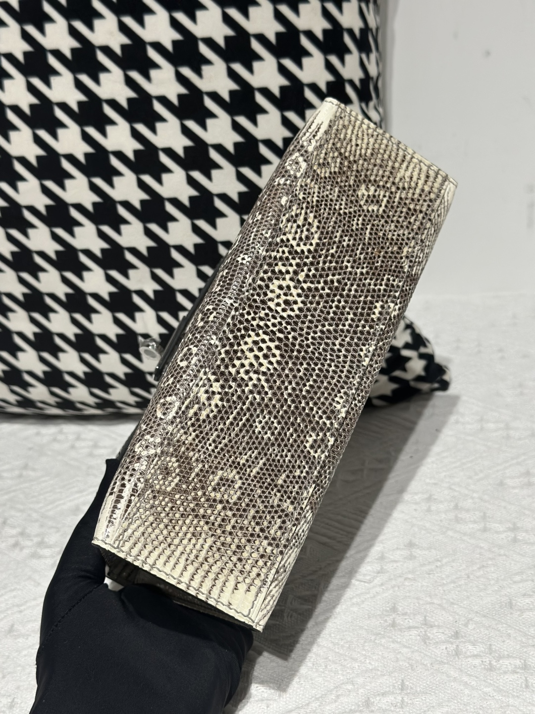 Lizard Leather Natural Pattern Silver Hardware Series I Flap Shoulder Bag WLB103 photo 6