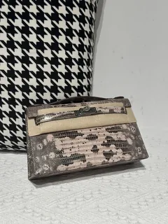 Lizard Leather Pink Silver Hardware Series I Flap Shoulder Bag WLB105 image 1