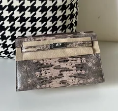 Lizard Leather Pink Silver Hardware Series I Flap Shoulder Bag WLB107 image 2