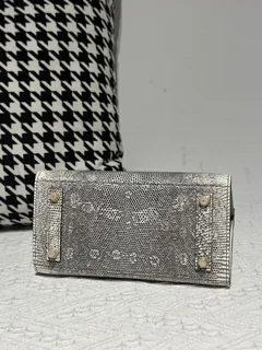Lizard Leather 20cm Natural Pattern Gold Hardware Top Handle Tote Bag WLB111 image 6