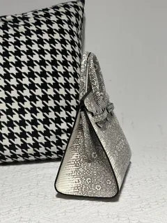 Lizard Leather 20cm Natural Pattern Silver Hardware Top Handle Tote Bag WLB112 image 5