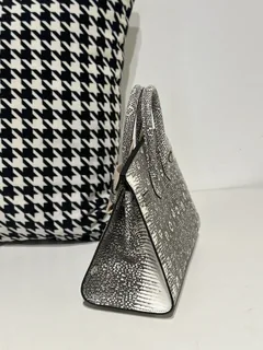 Lizard Leather 20cm Natural Pattern Silver Hardware Top Handle Tote Bag WLB113 image 4