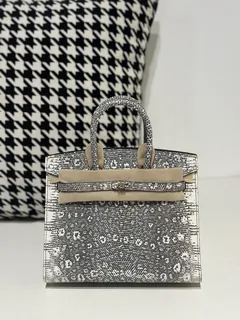 Lizard Leather 20cm Natural Pattern Gold Hardware Top Handle Tote Bag WLB114 image 1