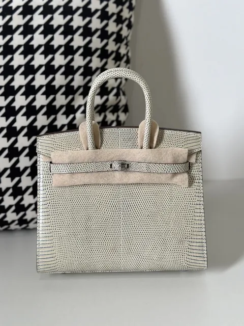 Lizard Leather 20cm Silver Hardware Top Handle Tote Bag WLB115
