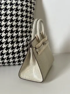 Lizard Leather 20cm Silver Hardware Top Handle Tote Bag WLB115 image 5