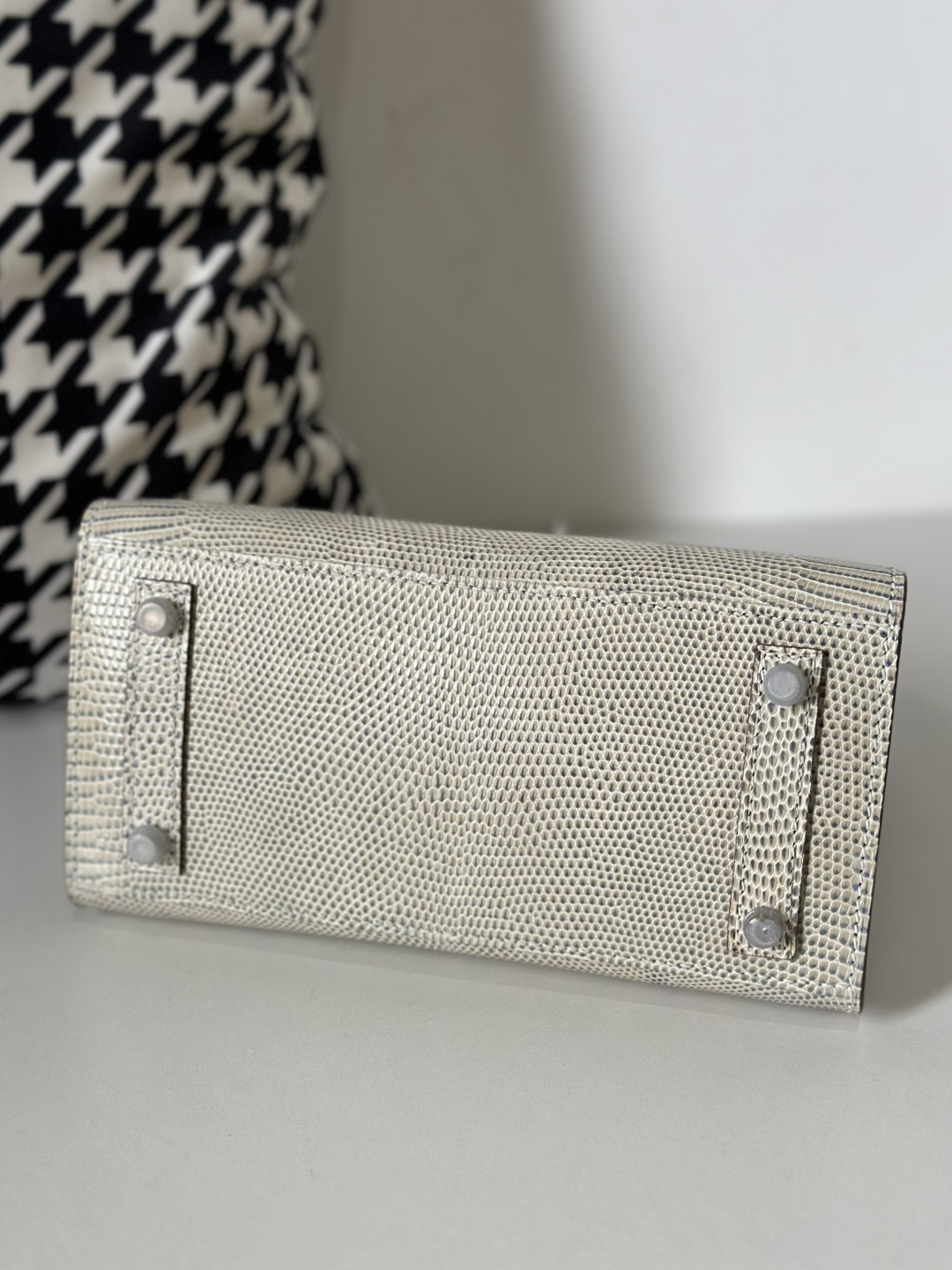 Lizard Leather 20cm Silver Hardware Top Handle Tote Bag WLB115 photo 6