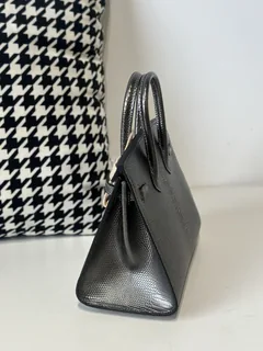 Lizard Leather Gray 20cm Gold Hardware Top Handle Tote Bag WLB117 image 4