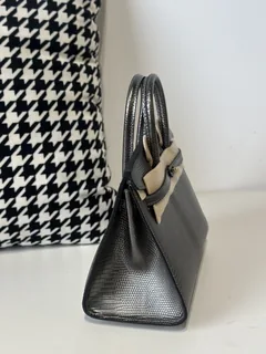 Lizard Leather Gray 20cm Gold Hardware Top Handle Tote Bag WLB117 image 5