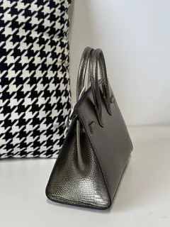 Lizard Leather 20cm Antique Bronze Silver Hardware Top Handle Tote Bag WLB119 image 4