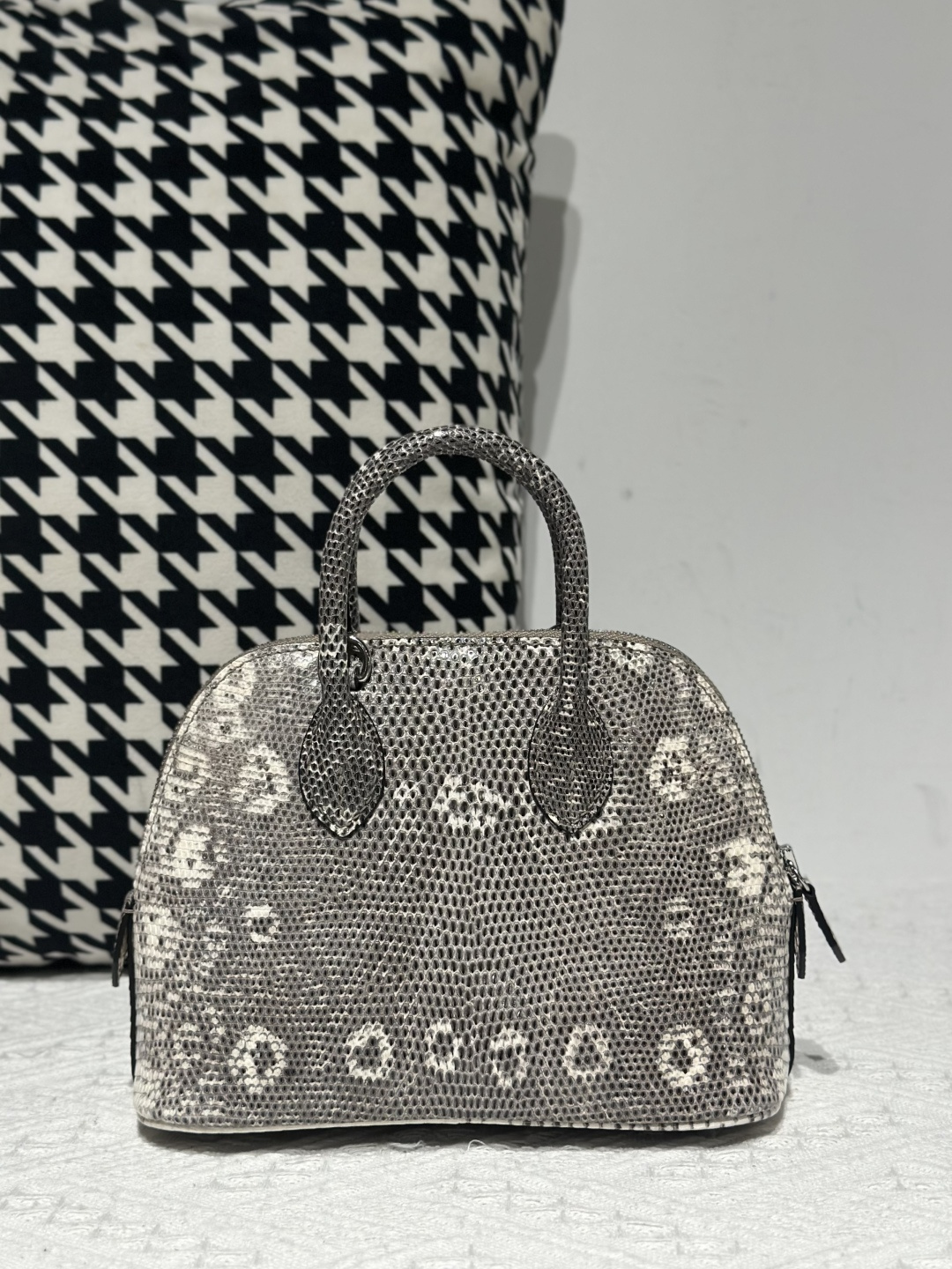 Lizard Leather 19cm Natural Pattern Silver Hardware Bag Collection WLB120 photo 2