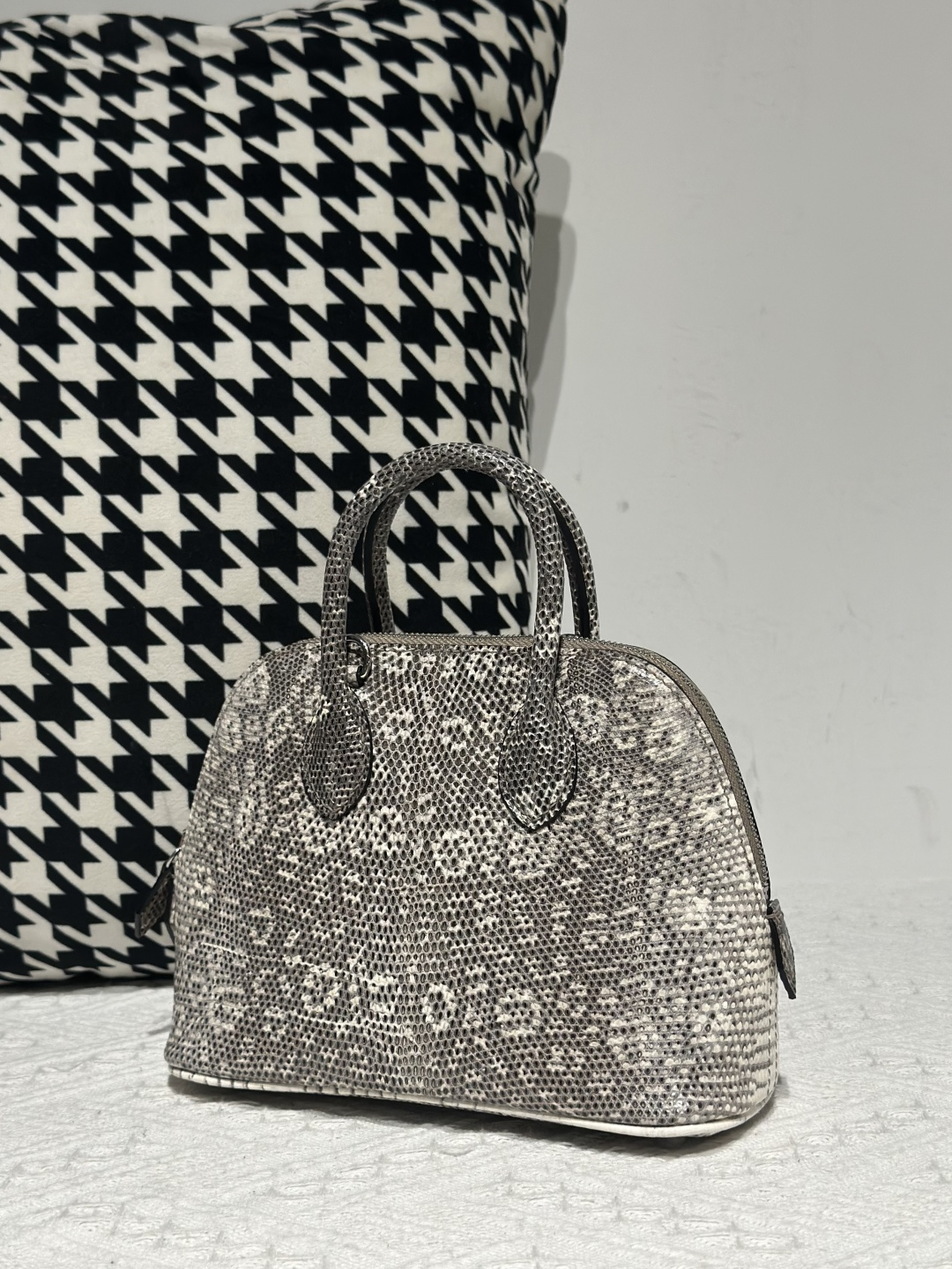Lizard Leather 19cm Natural Pattern Silver Hardware Bag Collection WLB120 photo 3
