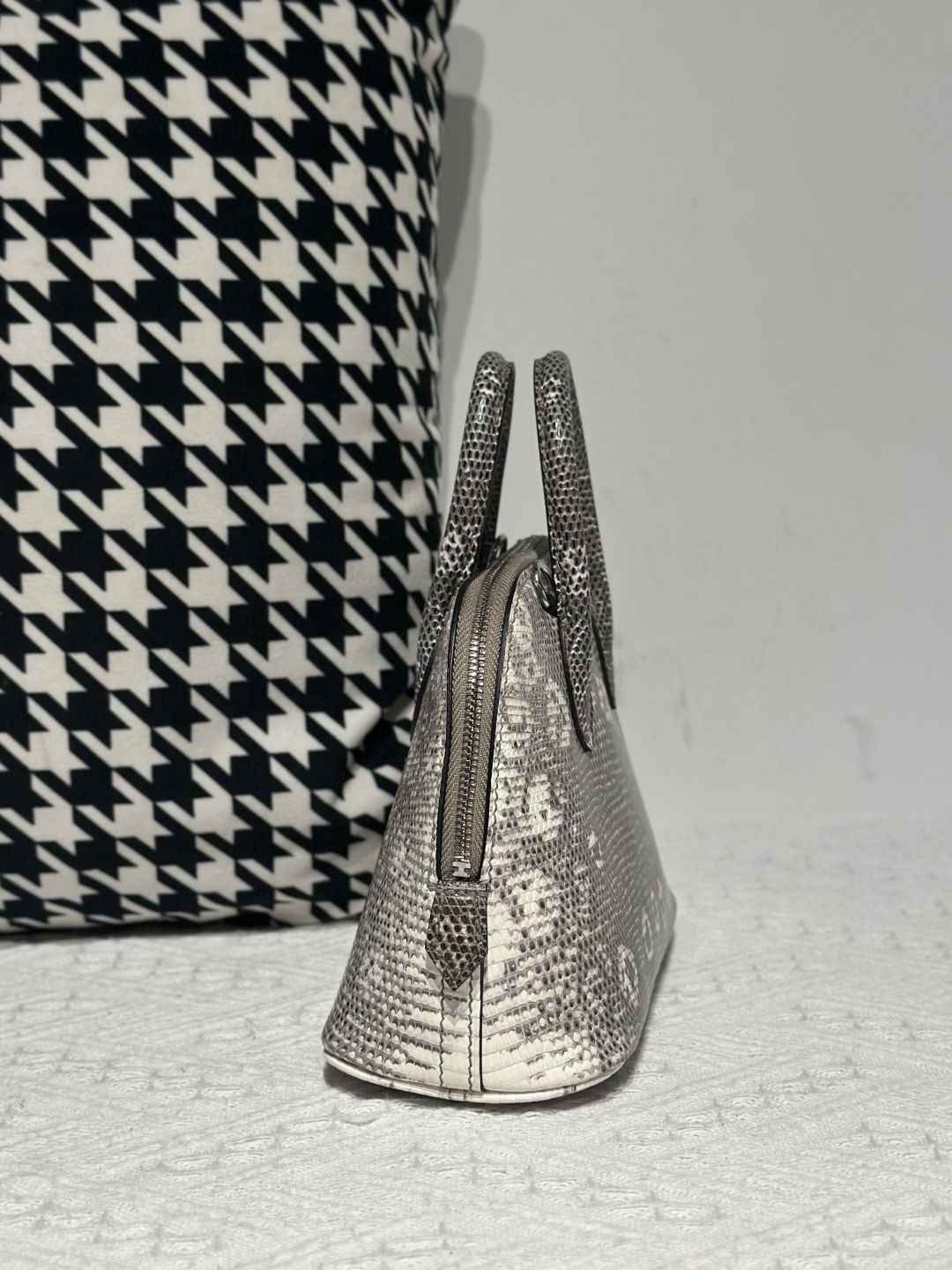 Lizard Leather 19cm Natural Pattern Silver Hardware Bag Collection WLB120 photo 5