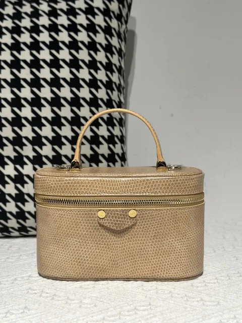 Lizard Leather Milk Tea Beige Gold Hardware Bag Collection WLB121