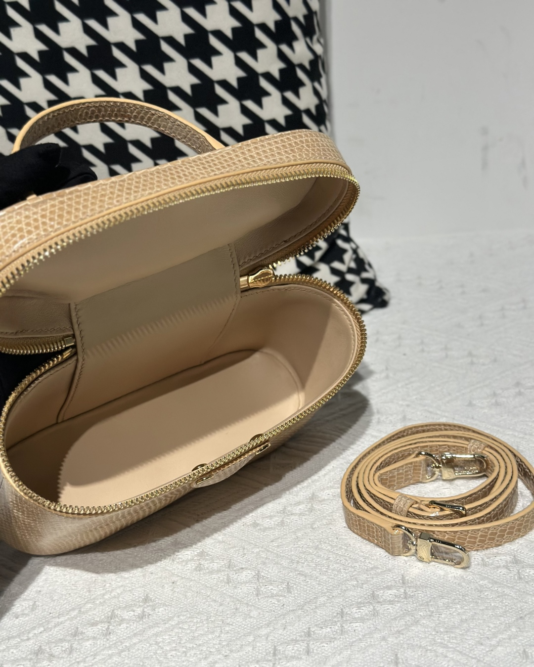 Lizard Leather Milk Tea Beige Gold Hardware Bag Collection WLB121 photo 3