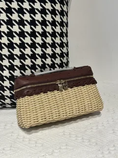 Ostrich Leather Woven 19cm Top Handle Bag WOB001 image 2