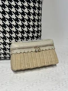 Ostrich Leather Woven 19cm Top Handle Bag WOB001 image 3