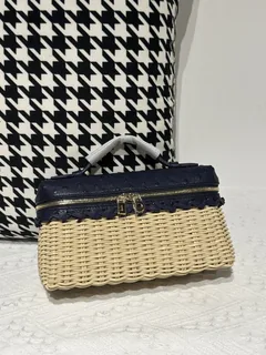 Ostrich Leather Woven 19cm Top Handle Bag WOB001 image 4