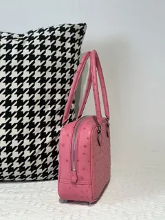 Ostrich Leather Bubble Pink 20cm Silver Hardware Feather Bag WOB023 image 5