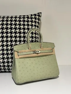 Ostrich Leather 25cm Top Handle Tote Bag Collection WOB039 image 2