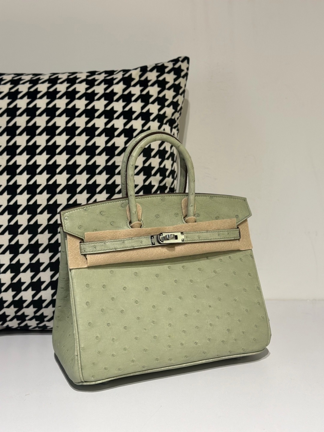 Ostrich Leather 25cm Top Handle Tote Bag Collection WOB039 image 2
