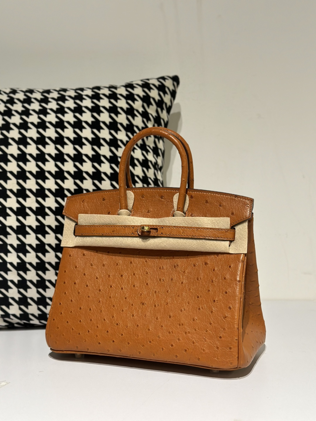 Ostrich Leather 25cm Top Handle Tote Bag Collection WOB039 image 5