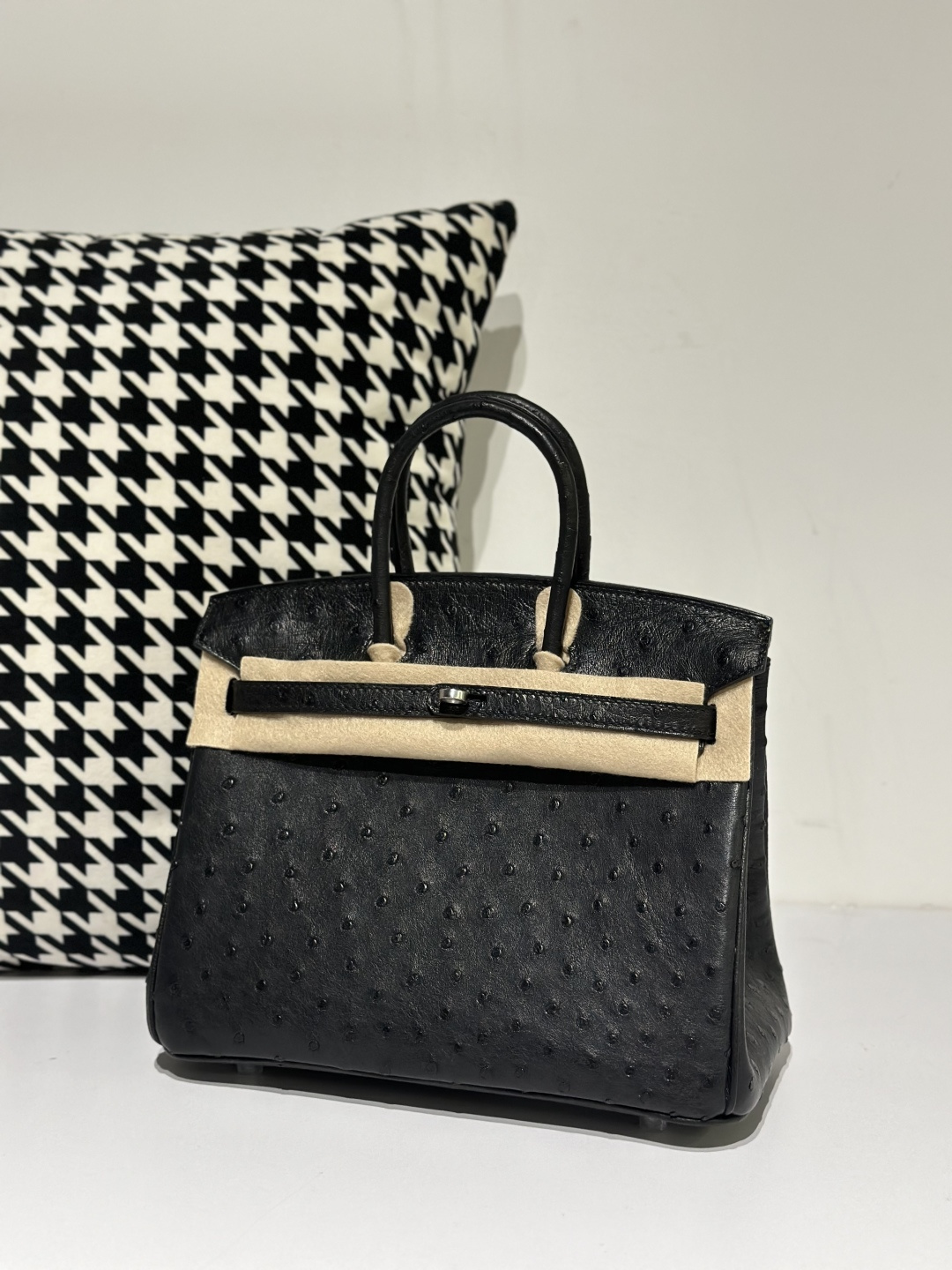 Ostrich Leather 25cm Top Handle Tote Bag Collection WOB039 image 8