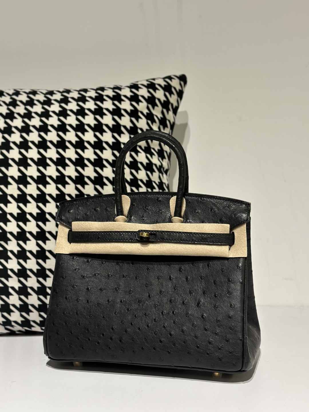 Ostrich Leather 25cm Top Handle Tote Bag Collection WOB039 image 9