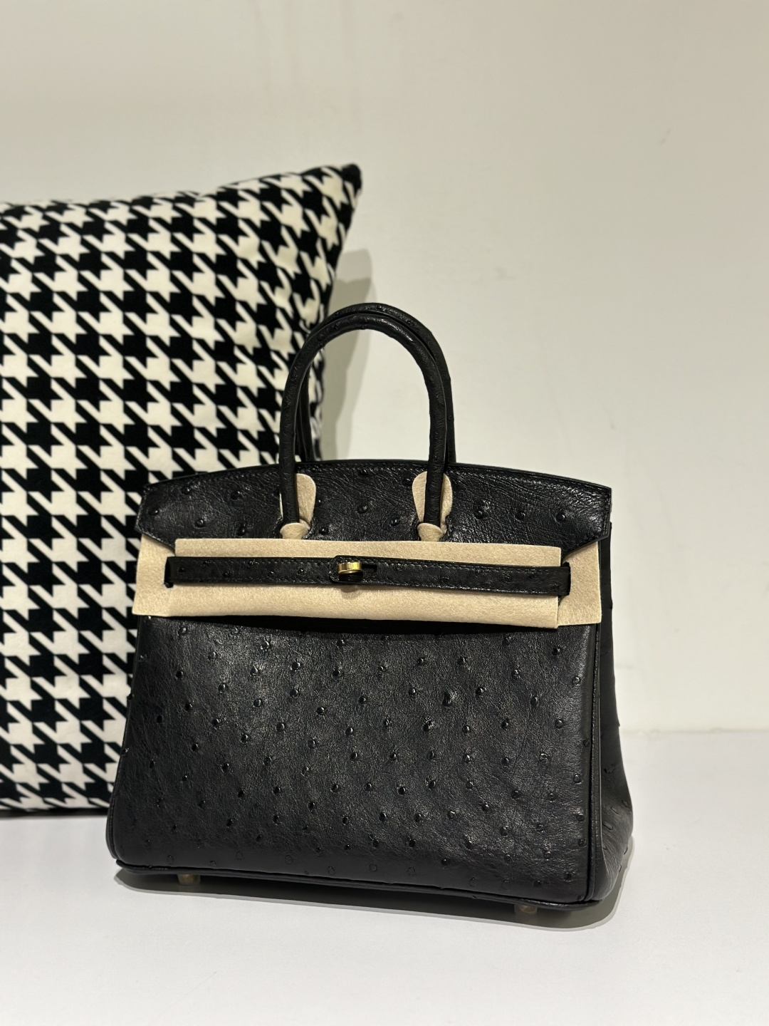 Ostrich Leather 25cm Top Handle Tote Bag Collection WOB039 image 10