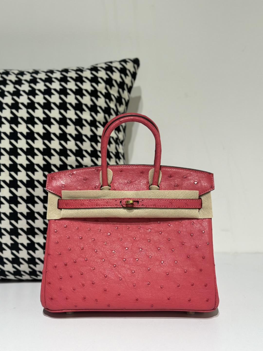 Ostrich Leather 25cm Top Handle Tote Bag Collection WOB039 image 11