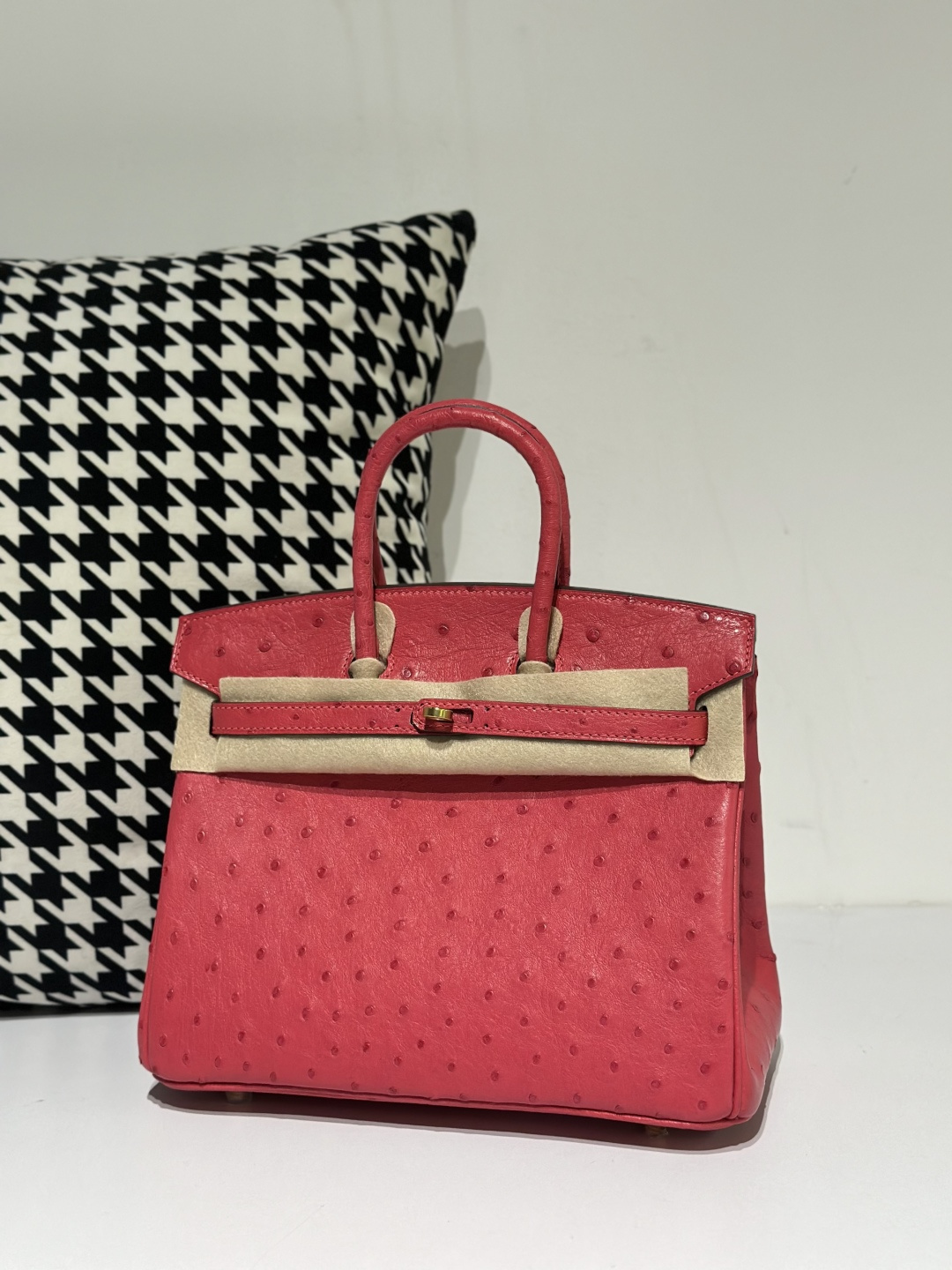 Ostrich Leather 25cm Top Handle Tote Bag Collection WOB039 image 12