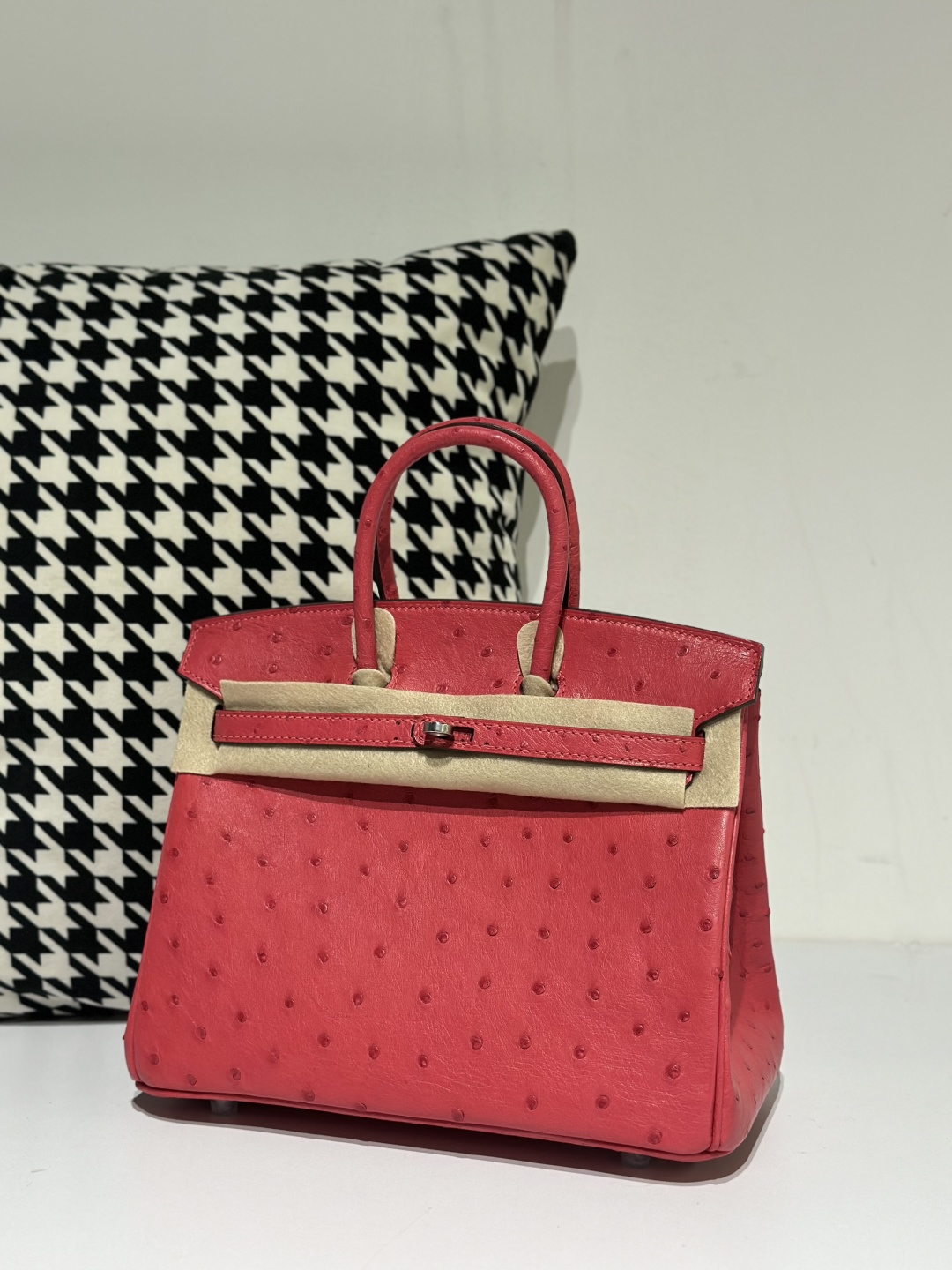 Ostrich Leather 25cm Top Handle Tote Bag Collection WOB039 image 13