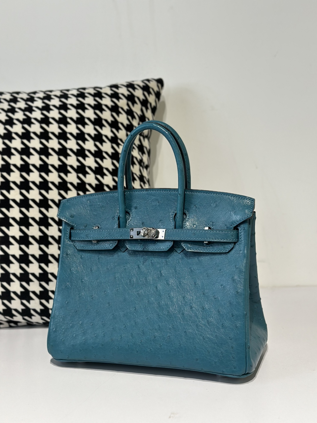 Ostrich Leather 25cm Top Handle Tote Bag Collection WOB039 image 16