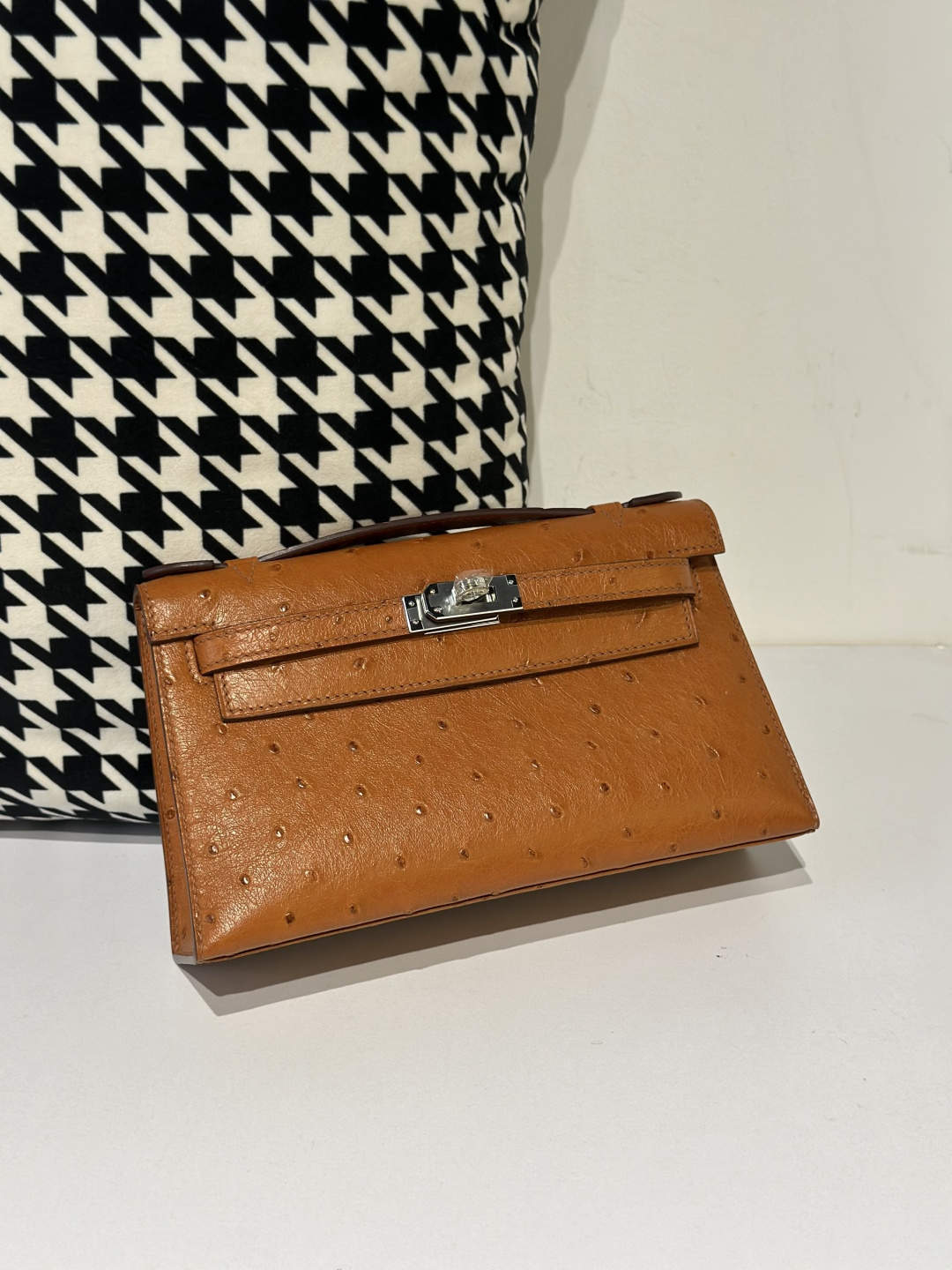 Ostrich Leather Silver Hardware Series I Top Handle Clutch Bag Collection WOB040 image 3