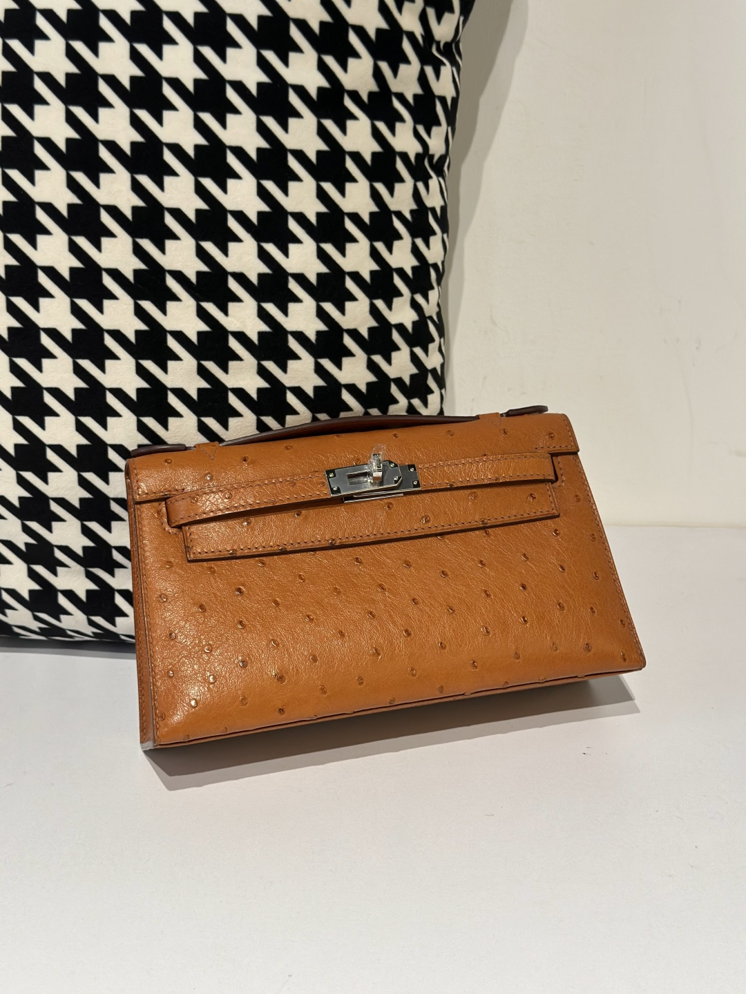 Ostrich Leather Silver Hardware Series I Top Handle Clutch Bag Collection WOB040 image 4