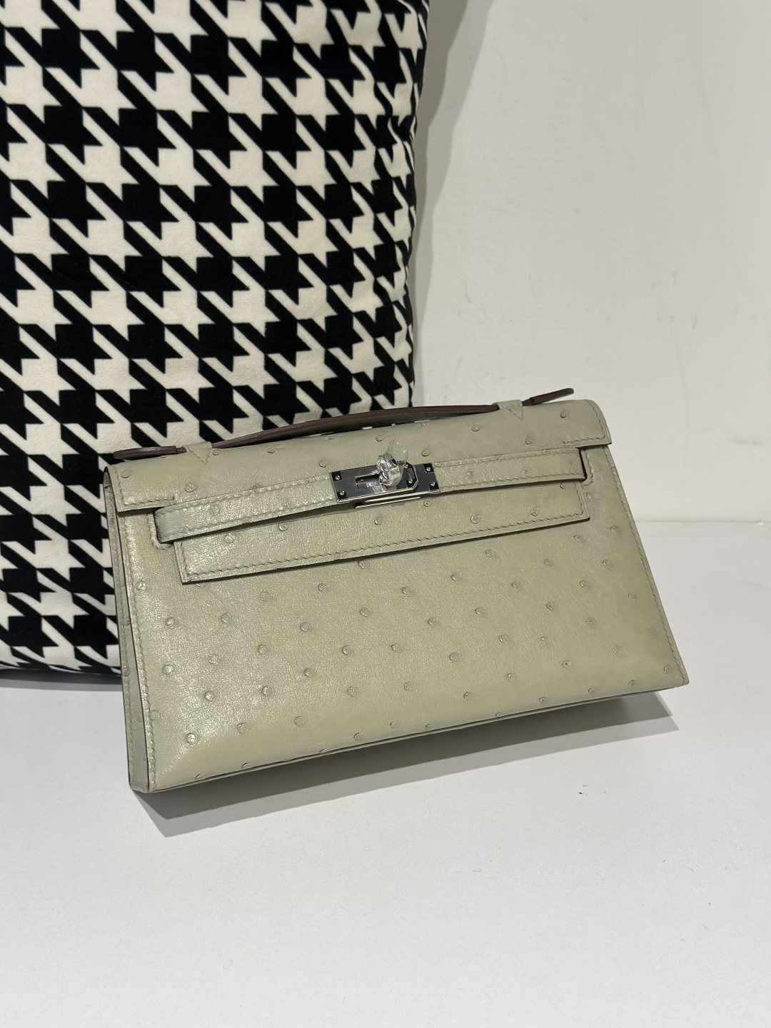 Ostrich Leather Silver Hardware Series I Top Handle Clutch Bag Collection WOB040 image 5